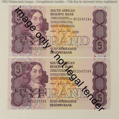 GPC de Kock lot of 8 R5 notes 3rd issue consecutive numbers