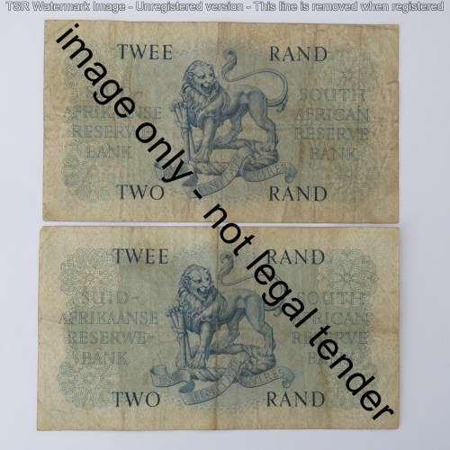 G Rissik First issue R2 banknotes - Lot of 5 - All different numbers