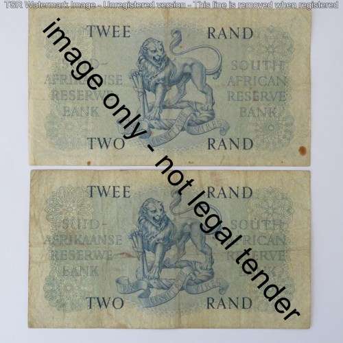 G Rissik First issue R2 banknotes - Lot of 5 - All different numbers