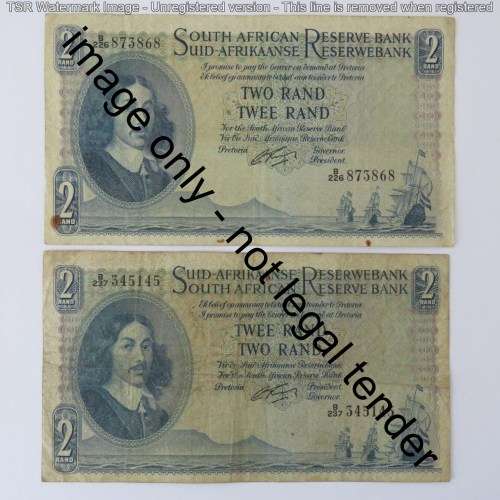 G Rissik First issue R2 banknotes - Lot of 5 - All different numbers