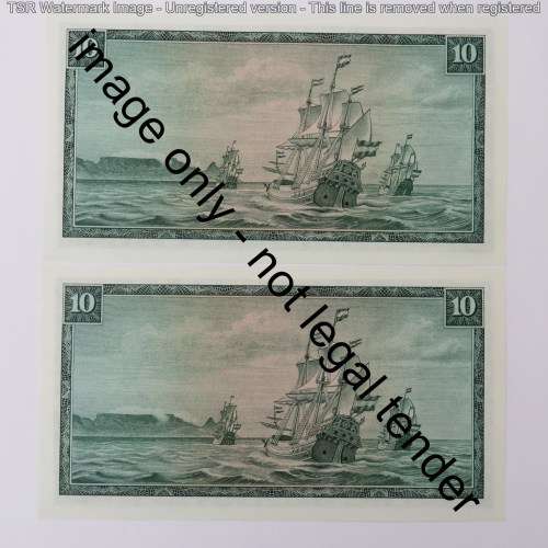 TW de Jongh 3rd issue R10 banknotes - Ending on 00, 11, 22, 33, 44, 55, 66, 77, 88, 99