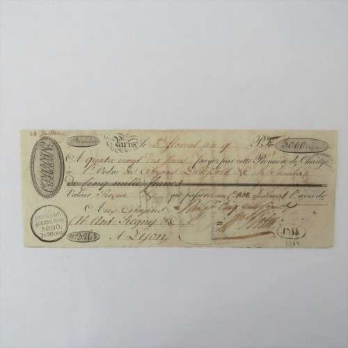 1805? French Napoleonic Bill of Exchange for 5000 Francs