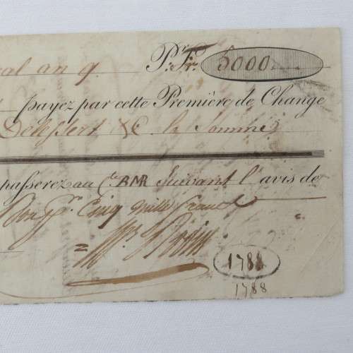 1805? French Napoleonic Bill of Exchange for 5000 Francs