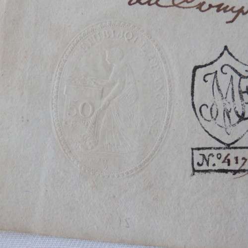 Early 1800`s French Napoleonic Bill of Exchange