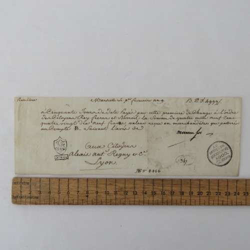 Early 1800`s French Napoleonic Bill of Exchange
