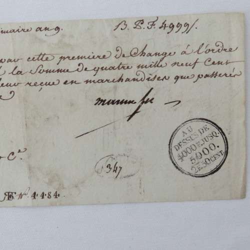 Early 1800`s French Napoleonic Bill of Exchange