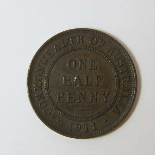 Australia 1911 half penny XF/AU