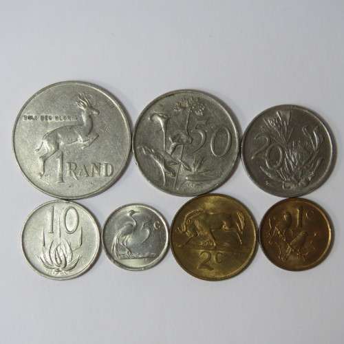 South Africa 1985 set of coins - 1 cent to 1 rand