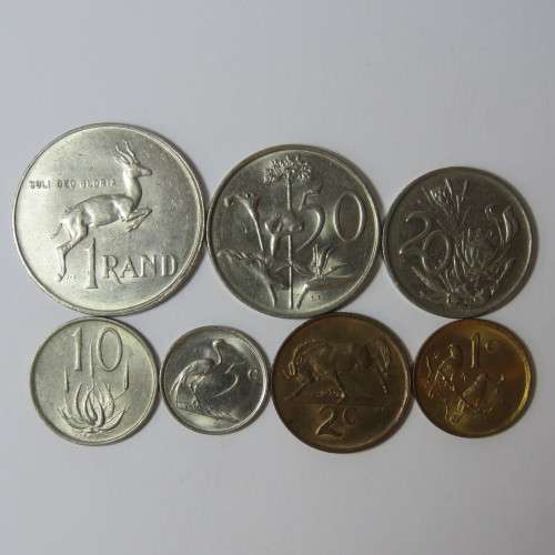 South Africa 1988 set of coins from 1 cent to 1 rand