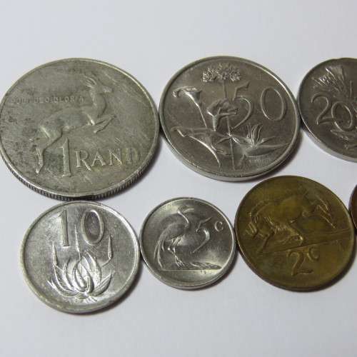 South Africa 1985 set of coins from 1 cent to 1 rand