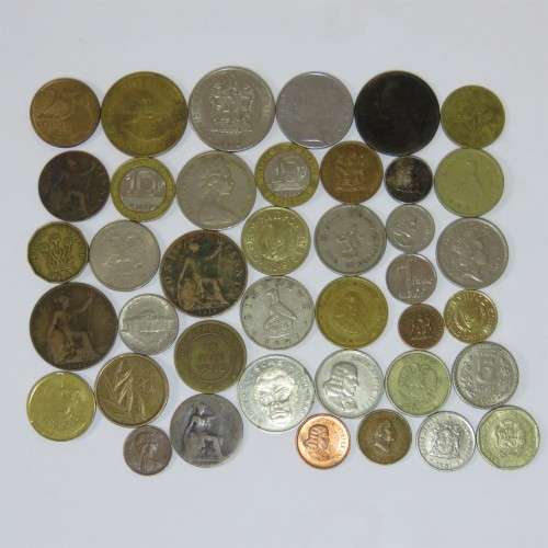 Lot of 40 mixed world coins