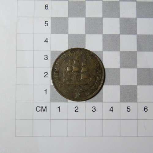 South Africa Error coin 1934 penny with totally misaligned 4