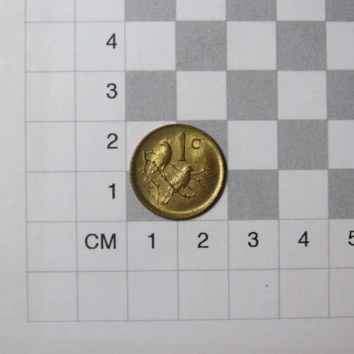 South Africa 1986 one cent with misstruck bottom reverse
