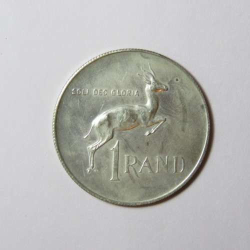 RSA Error coin 1971 silver Rand with part of horn and ear of Springbok missing