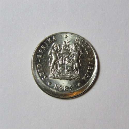 South Africa Error coin - 1985 five cent with deformed planchet