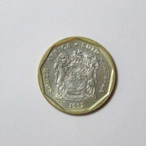 South Africa error coin 1992 Twenty cent in 2 metals