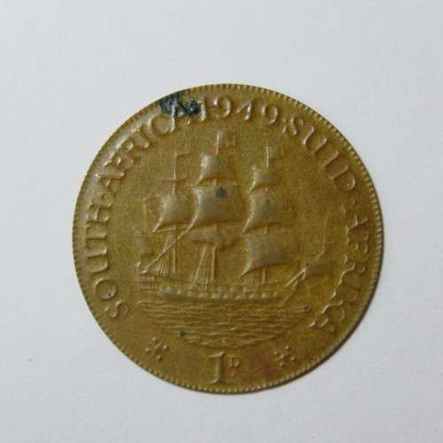 South Africa Error coin 1949 penny with less than half the thickness of the normal penny