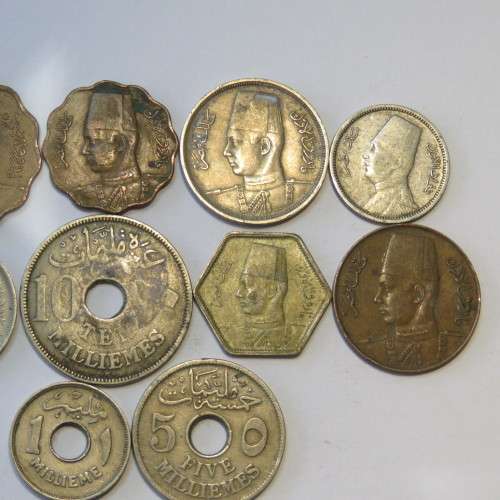 Egypt lot of 10 old coins - Some silver