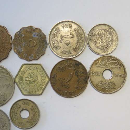 Egypt lot of 10 old coins - Some silver