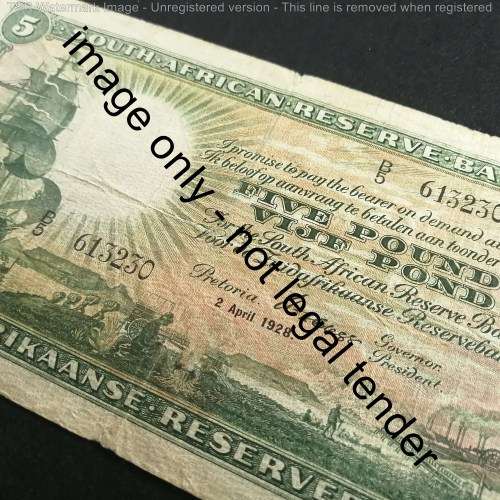 WH Clegg Third issue 2 April 1928 Five Pounds in reasonable condition