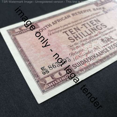 MH de Kock First Issue 11 November 1947 Ten Shilling banknote EF