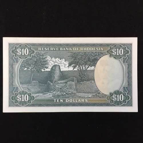 Reserve Bank of Rhodesia Ten dollars 19 November 1975 - Crisp uncirculated - a Top quality banknote