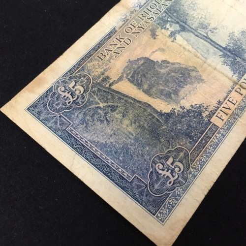 Rhodesia & Nyasaland Five Pounds Y1 - 1 October 1956 fine