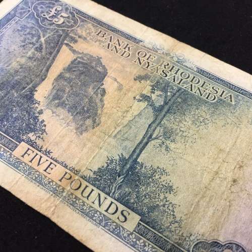 Rhodesia & Nyasaland Five Pounds Y1 - 1 October 1956 fine