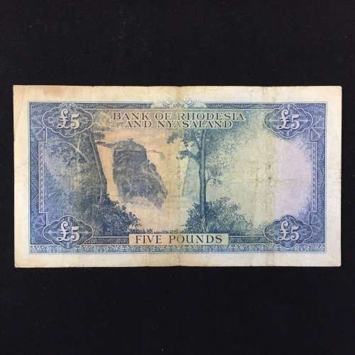 Rhodesia & Nyasaland Five Pounds Y1 - 1 October 1956 fine