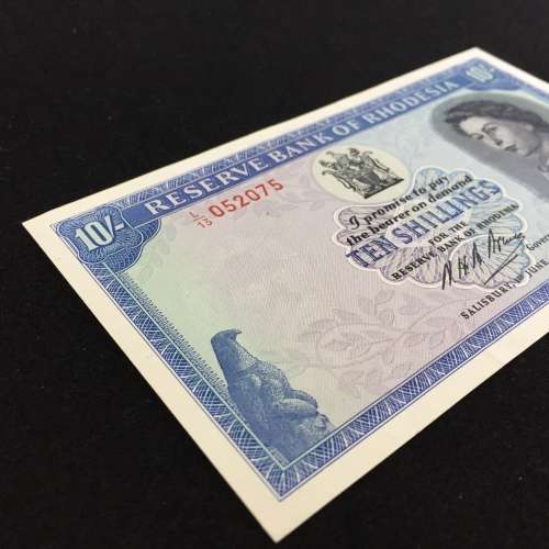 Reserve Bank of Rhodesia Ten Shillings L13 Salisbury 1 June 1966 AU