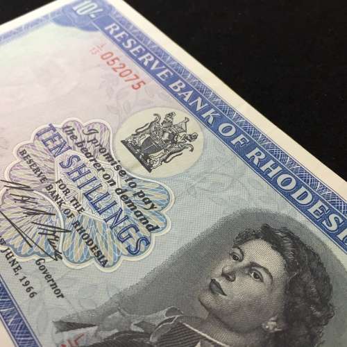 Reserve Bank of Rhodesia Ten Shillings L13 Salisbury 1 June 1966 AU
