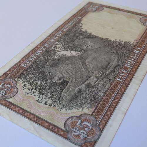 Reserve Bank of Rhodesia Five Dollars 20 October 1978 - VF-