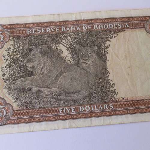 Reserve Bank of Rhodesia Five Dollars 20 October 1978 - VF-
