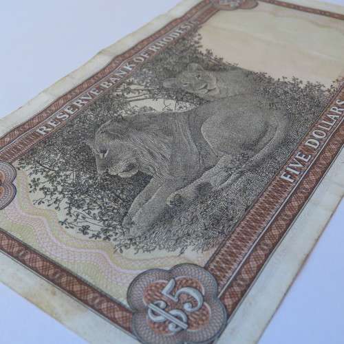 Reserve Bank of Rhodesia Five Dollars 20 October 1978 EF - With Centre fold