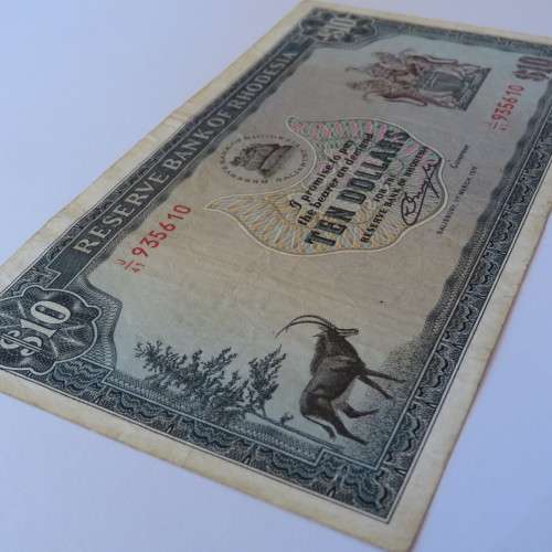 Reserve Bank of Rhodesia Ten Dollars 1 March 1976 - VF