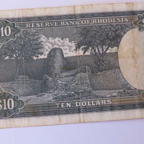 Reserve Bank of Rhodesia Ten Dollars 15 September 1975 - Fine