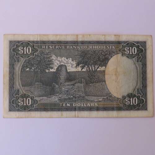 Reserve Bank of Rhodesia Ten Dollars 15 September 1975 - Fine
