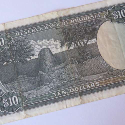 Reserve Bank of Rhodesia Ten Dollars 3 December 1975 - VF