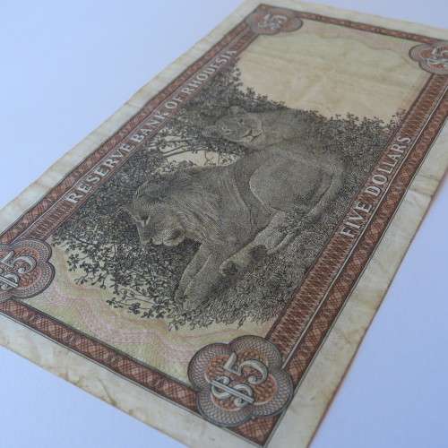 Reserve Bank of Rhodesia Five Dollars 20 October 1978 - aVF
