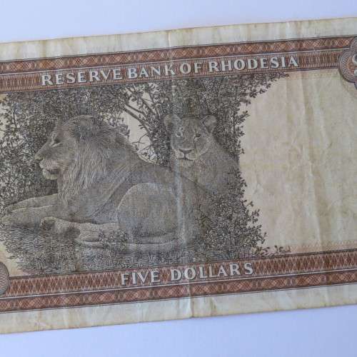 Reserve Bank of Rhodesia Five Dollars 20 October 1978 - aVF