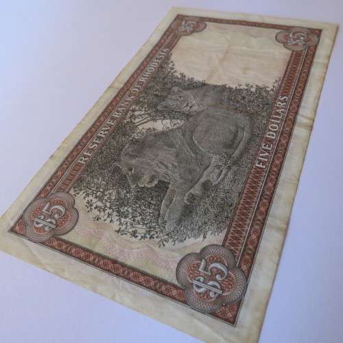 Reserve Bank of Rhodesia Five Dollars 15 May 1979 VF