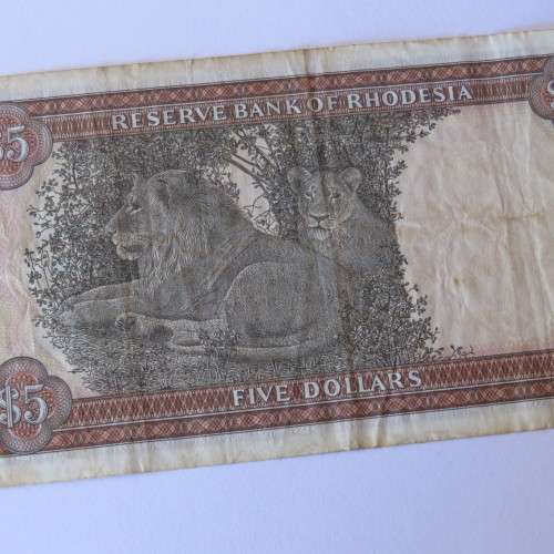 Reserve Bank of Rhodesia Five Dollars 15 May 1979 VF