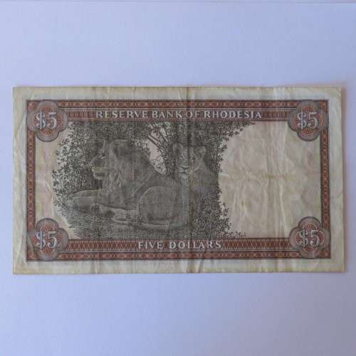 Reserve Bank of Rhodesia Five Dollars 15 May 1979 VF