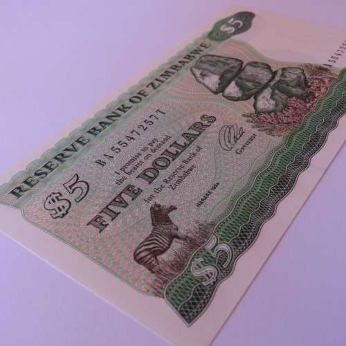 Zimbabwe 4th issue Five Dollars Harare 1994 uncirculated ZW16