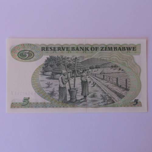Zimbabwe 4th issue Five Dollars Harare 1994 uncirculated ZW16