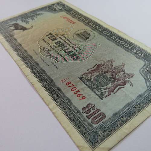 Reserve Bank of Rhodesia Ten Dollars 1 March 1976 - VF-