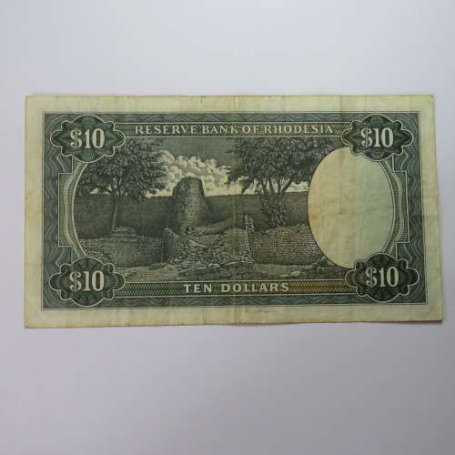 Reserve Bank of Rhodesia Ten Dollars 1 March 1976 - VF-