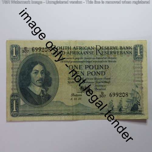 MH de Kock 3rd issue 1 Pound 5-11-57 EF-