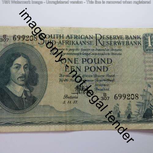 MH de Kock 3rd issue 1 Pound 5-11-57 EF-