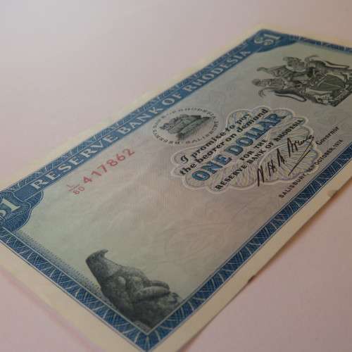 Reserve Bank of Rhodesia One dollar 15 October 1974
